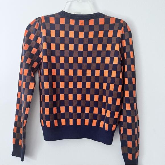 Morine Compte Marant checkered wool blend cardigan sweater size Small - Picture 2 of 9